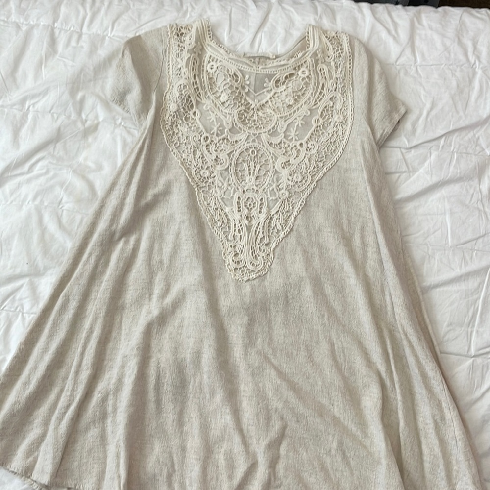 Canvas and crochet dress
